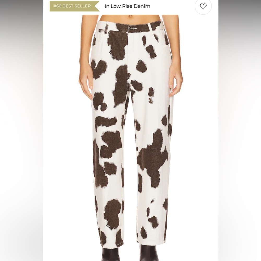 Chic Cow Print Women's Low Rise Denim